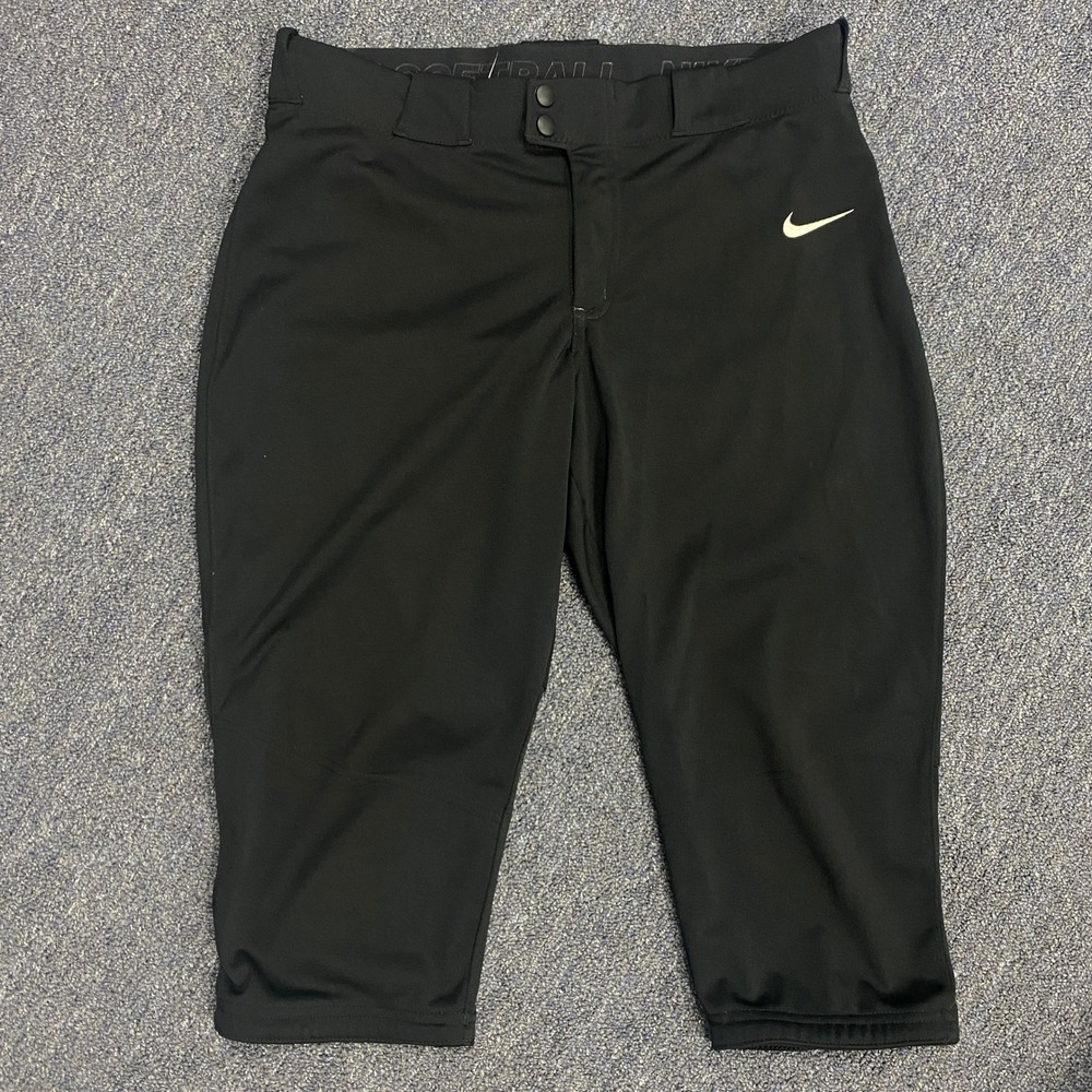 Nike Softball Pants Womens Large 32x17 Team Engineered Black Knickers